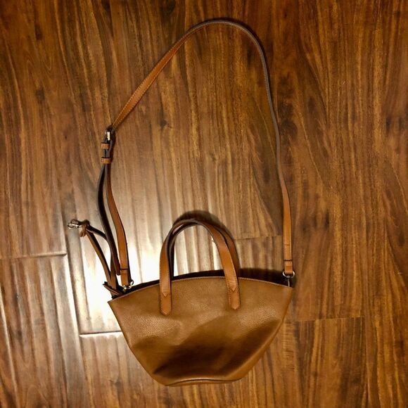 Street Level, Brown Small Trapeze Crossbody Tote or Purse - Picture 6 of 12